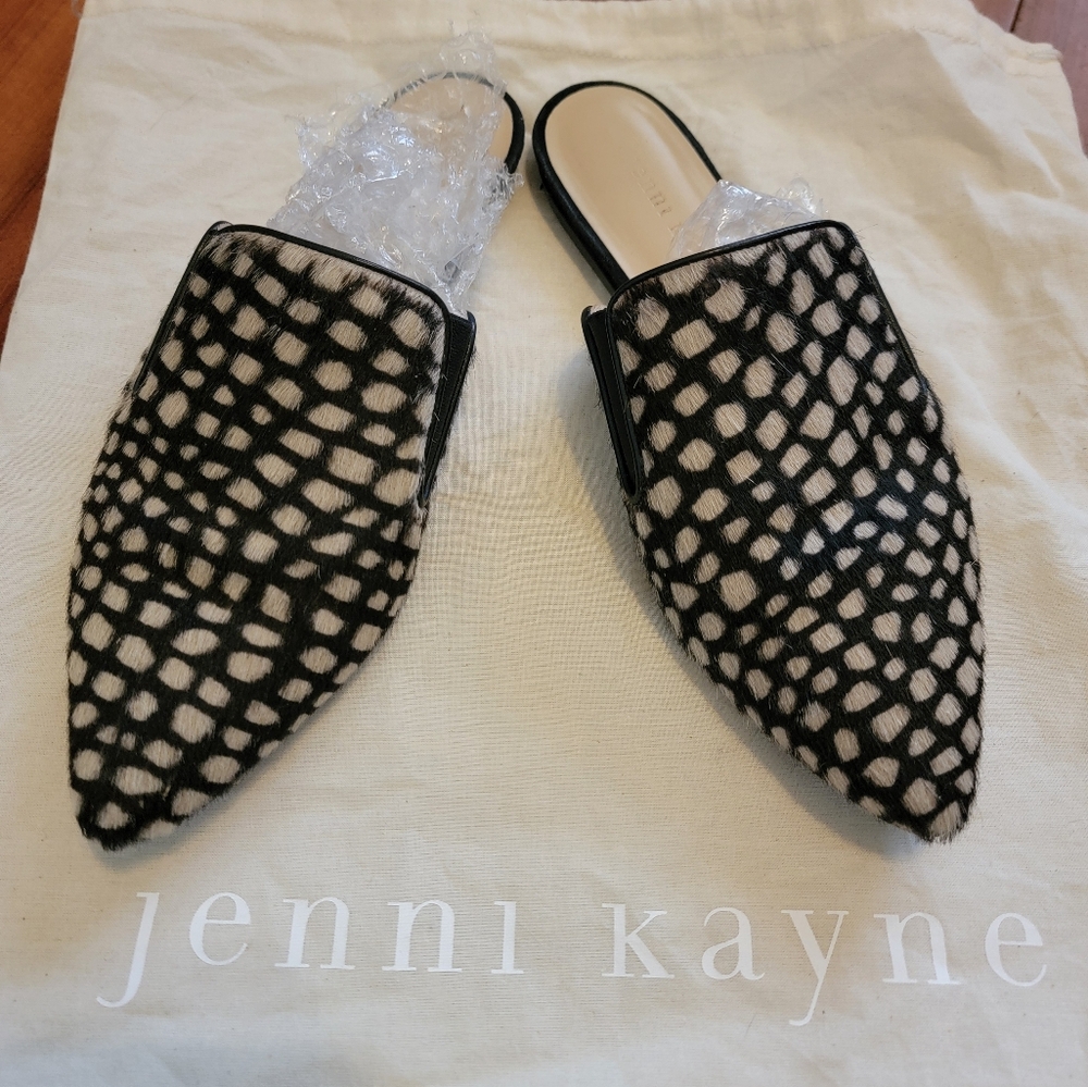 Jenni Kayne Black Honey Giraffe Pony Haired Mules